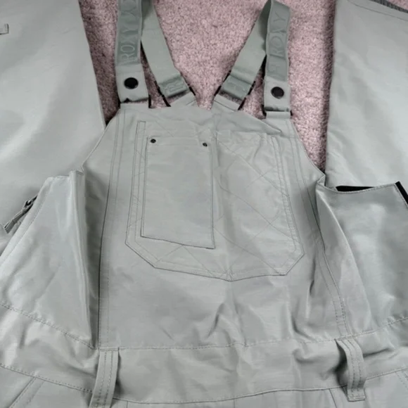 Roxy NEW Rideout Technical Snow Bib Pants Lily Pad Winter Overalls Women's Large - Picture 2 of 6